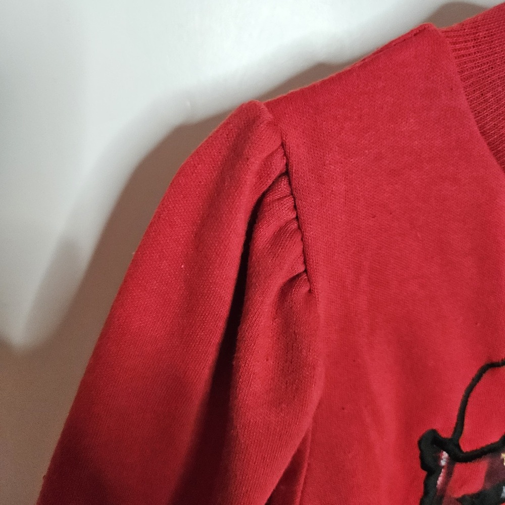 Vintage Healthtex Size 3T Girls Red Mock Neck Long Sleeve Scotty Dog Heart Shirt - Picture 4 of 11